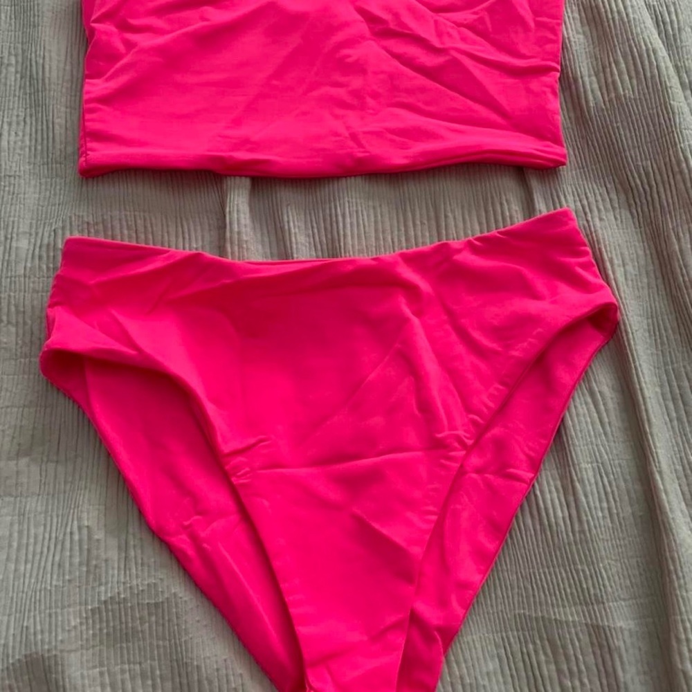 Miss Lola bandeau high waist bottoms bikini. Never worn.